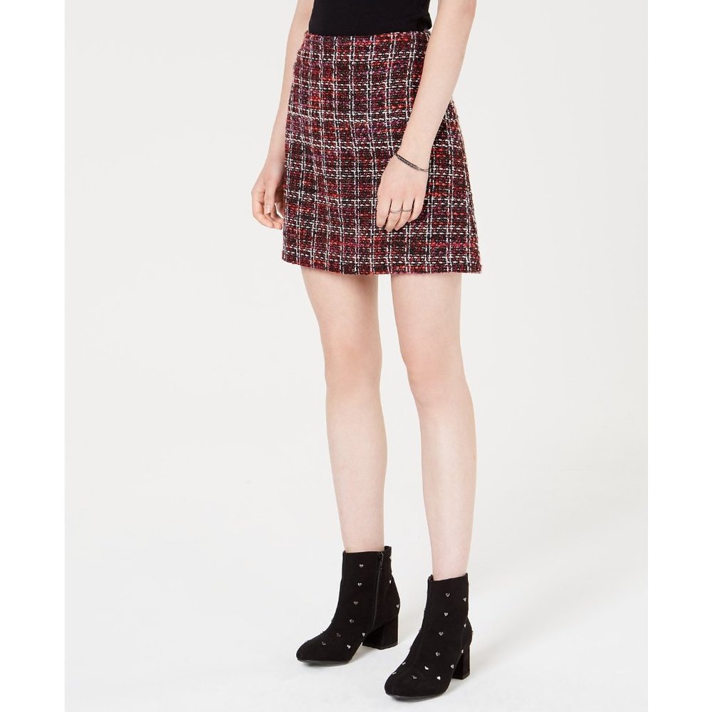 Maison Jules Tweed Mini Skirt, Purple, Size M